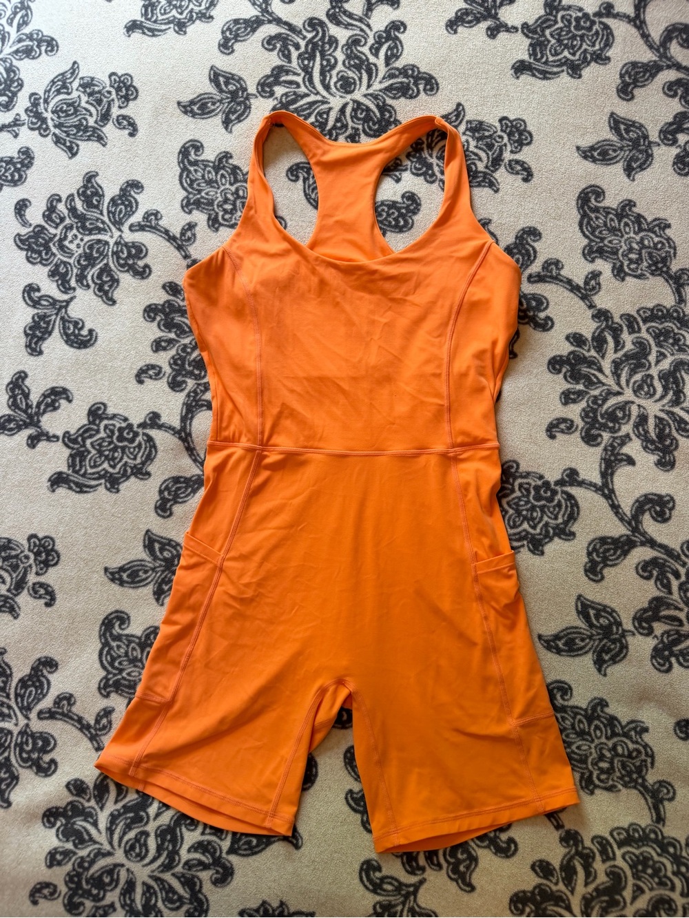 Orange Racerback Romper